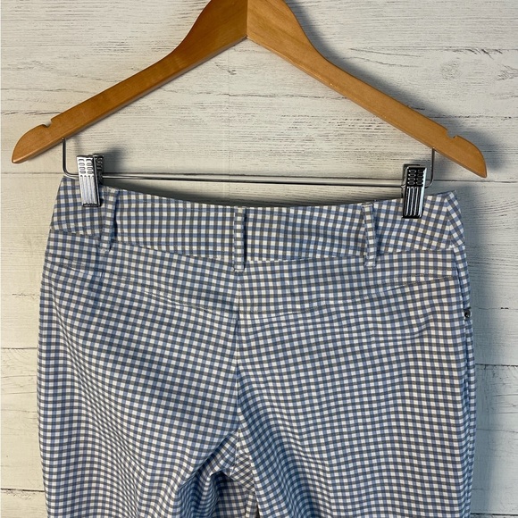 Anthropologie Sitwell Capri Checkered Pants Mid Rise Stretchy Straight Leg Sz 4 - Picture 7 of 10